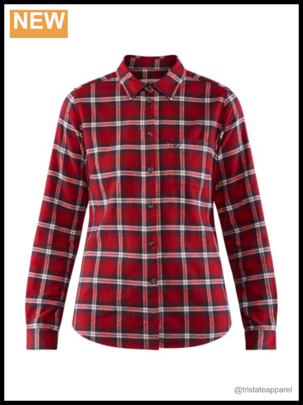 Organic Cotton Flannel Shirt with Chest Pocket Checked Pattern Long Sleeve